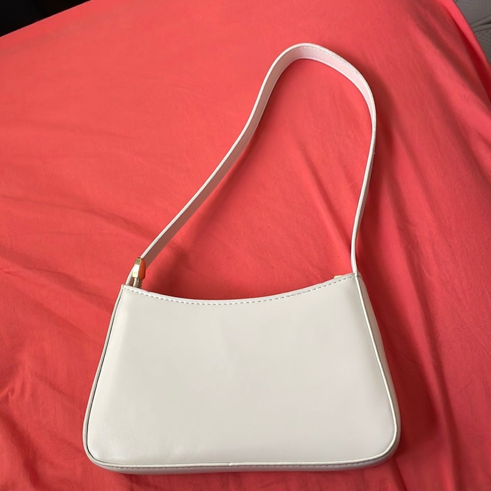 white baguette bag